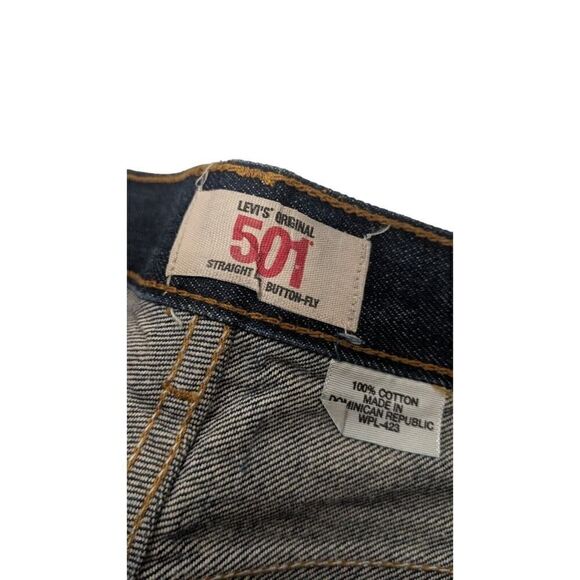 Levi 501 Men’s 40x 32 Button Fly Original Wash Straight Denim‎ Blue Jeans - Picture 2 of 11
